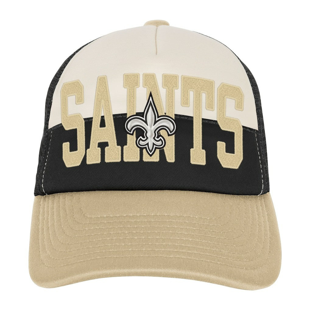 New Orleans Saints Youth Modern Fan Trucker Adjustable Hat - White/Gold - NFL