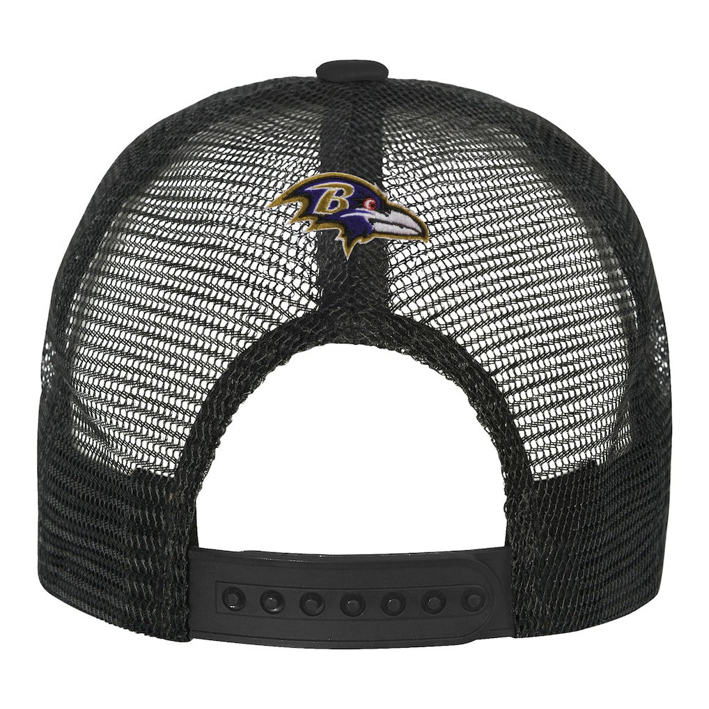 Baltimore Ravens Youth Modern Fan Trucker Adjustable Hat - White/Black - NFL
