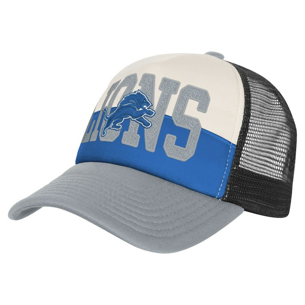 Detroit Lions Youth Modern Fan Trucker Adjustable Hat - White/Silver - NFL