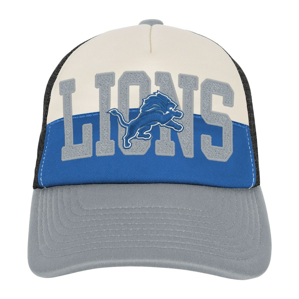 Detroit Lions Youth Modern Fan Trucker Adjustable Hat - White/Silver - NFL