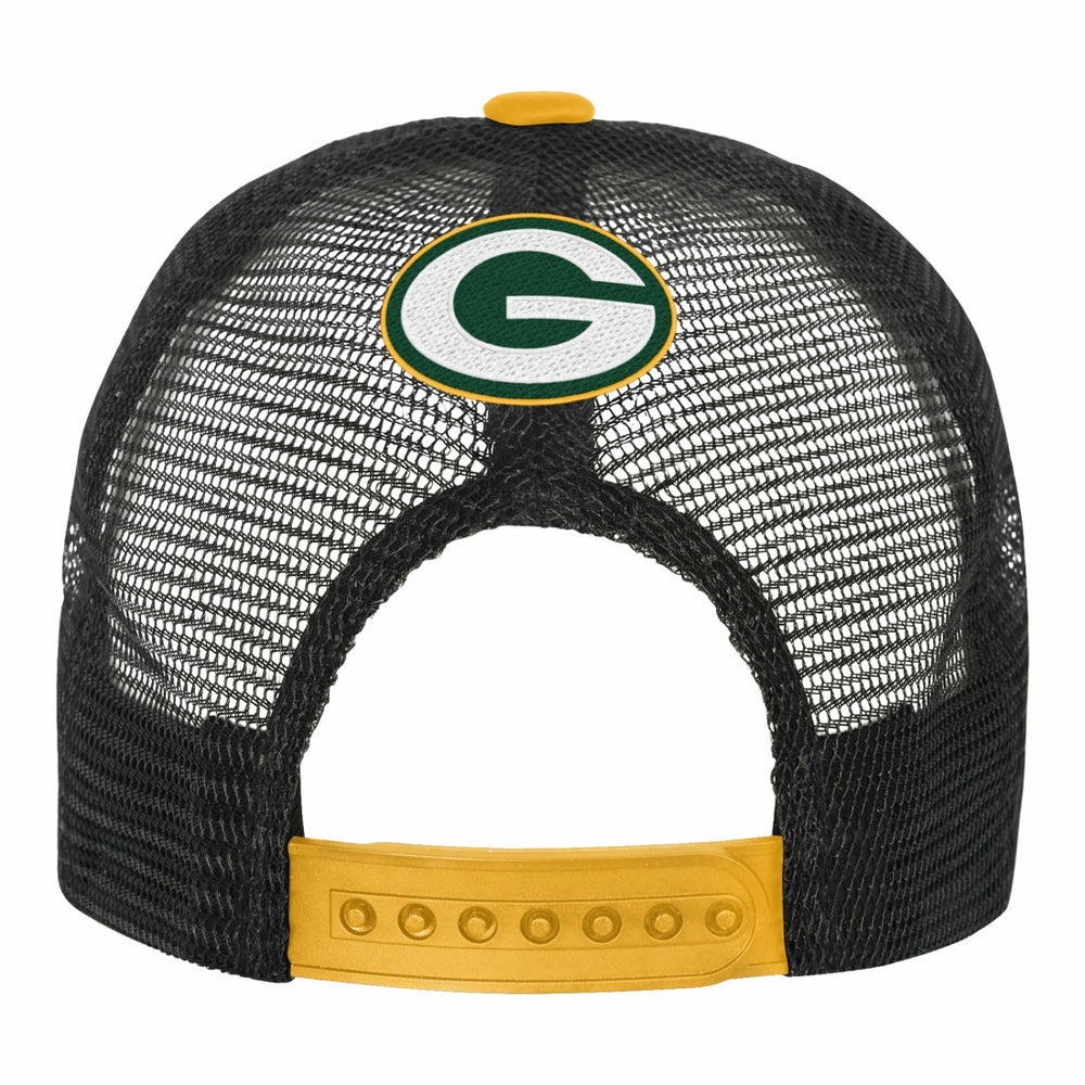 Green Bay Packers Youth Modern Fan Trucker Adjustable Hat - White/Gold - NFL