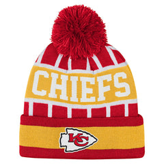 Kansas City Chiefs Outerstuff Youth Go Fast Cuffed Knit Hat with Pom - Red - NFL