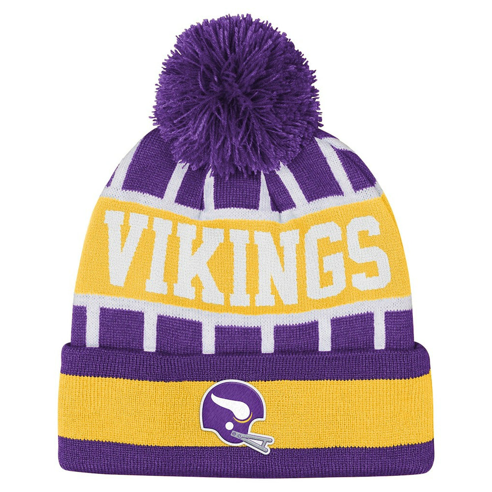 Minnesota Vikings Outerstuff Youth Go Fast Cuffed Knit Hat with Pom - Purple - NFL