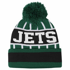 New York Jets Outerstuff Youth Go Fast Cuffed Knit Hat with Pom - Green - NFL