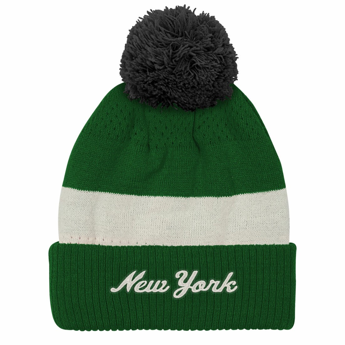 New York Jets Outerstuff Youth Modern Fan Cuffed Knit Hat with Pom - Green - NFL