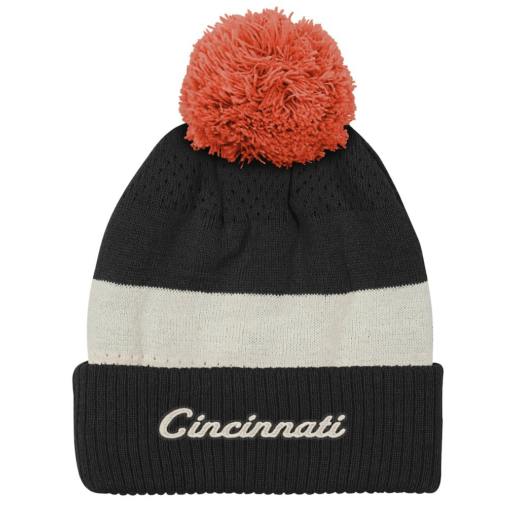 Cincinnati Bengals Outerstuff Youth Modern Fan Cuffed Knit Hat with Pom - Black - NFL