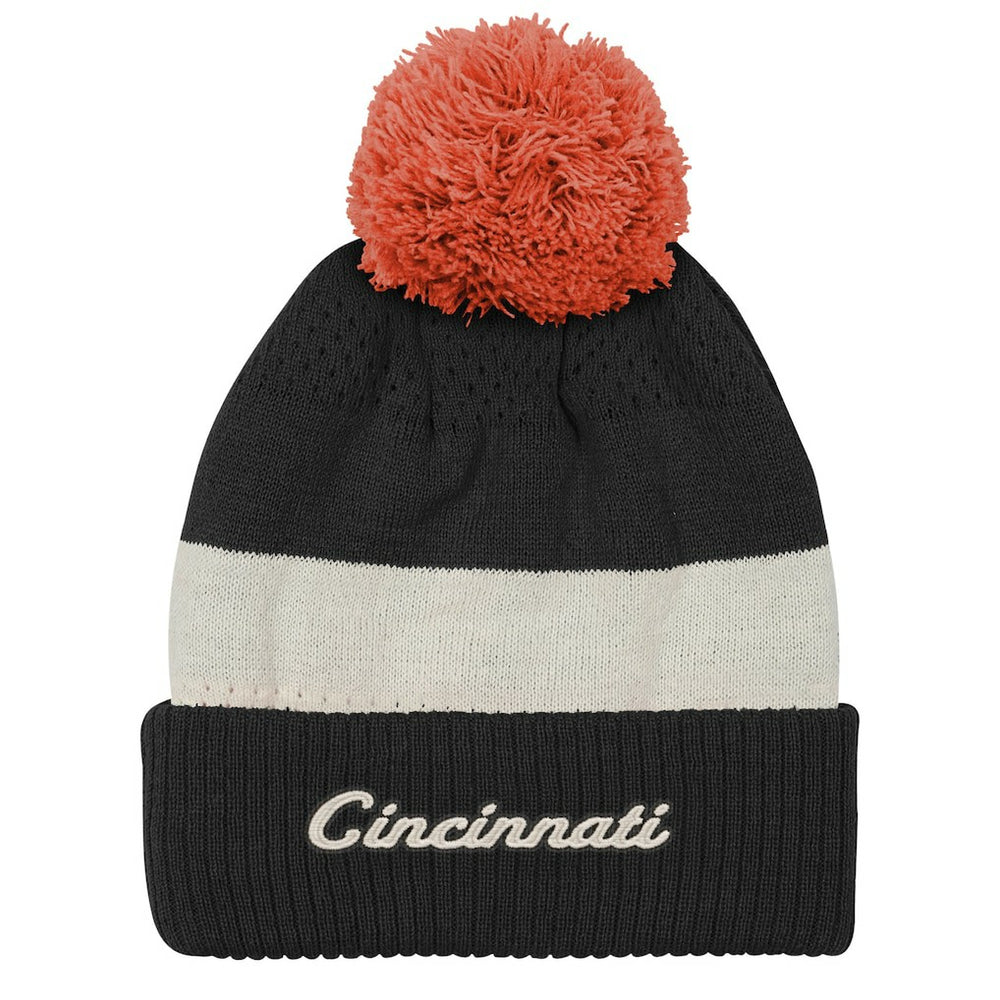 Cincinnati Bengals Outerstuff Youth Modern Fan Cuffed Knit Hat with Pom - Black - NFL