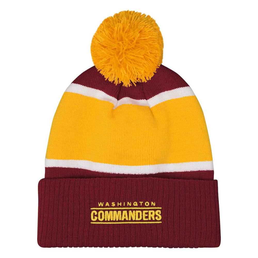Washington Commanders Outerstuff Girls Let's Play Cuffed Knit Hat with Pom - Burgundy - NFL