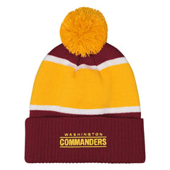 Washington Commanders Outerstuff Girls Let's Play Cuffed Knit Hat with Pom - Burgundy - NFL