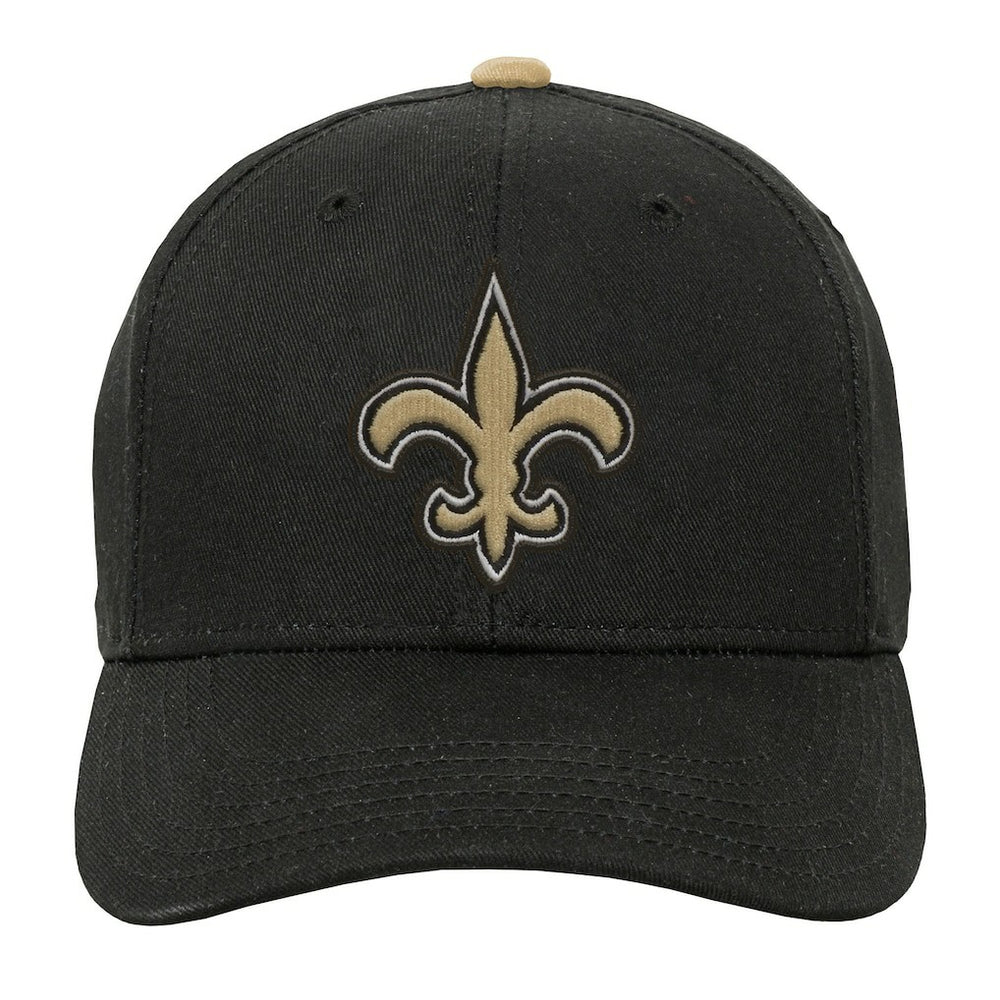 New Orleans Saints Outerstuff Youth Team Pre-Curved Adjustable Hat - Black - NFL
