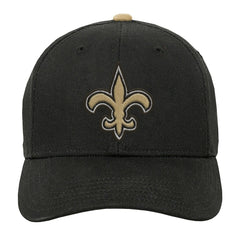 New Orleans Saints Outerstuff Youth Team Pre-Curved Adjustable Hat - Black - NFL