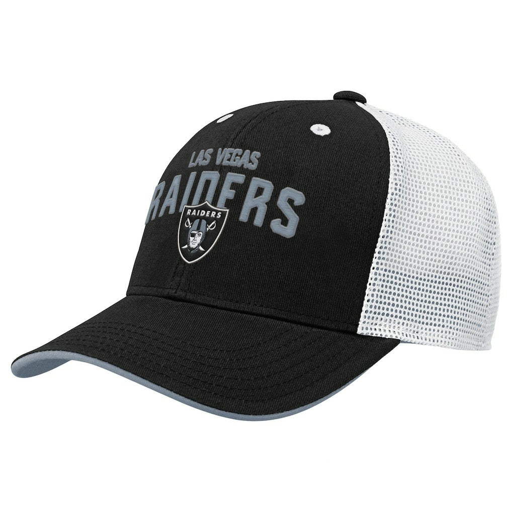 Las Vegas Raiders Outerstuff Youth Core Lockup Trucker Adjustable Hat - Black - NFL