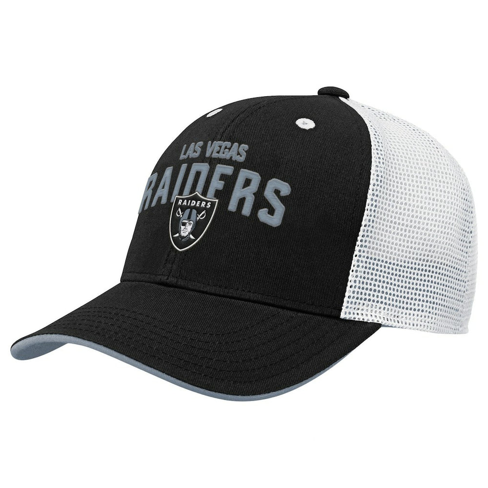 Las Vegas Raiders Outerstuff Youth Core Lockup Trucker Adjustable Hat - Black - NFL