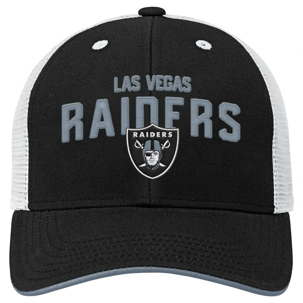Las Vegas Raiders Outerstuff Youth Core Lockup Trucker Adjustable Hat - Black - NFL