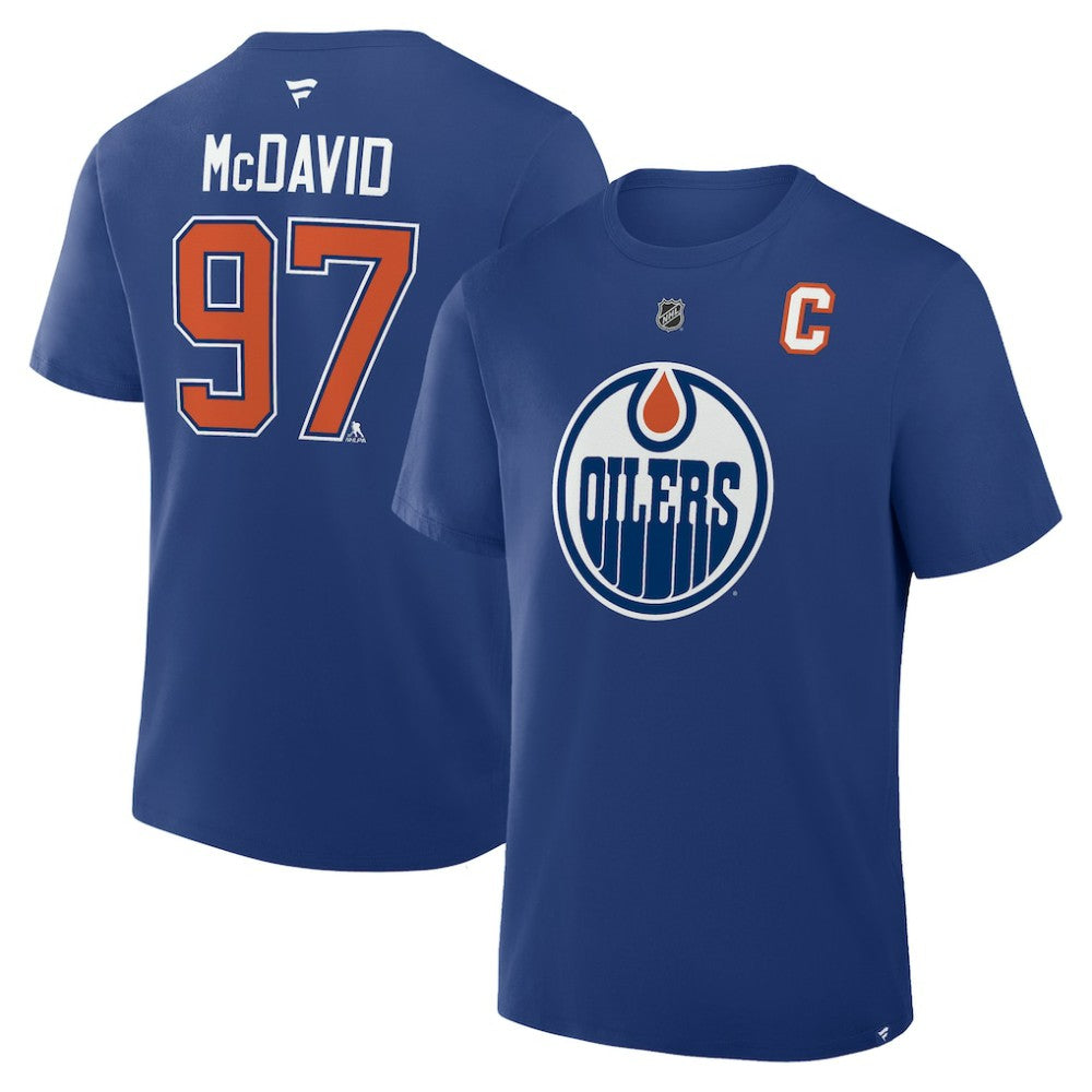 Connor McDavid Edmonton Oilers Fanatics Authentic Stack Name & Number T-Shirt - Royal | Fanatics on sale