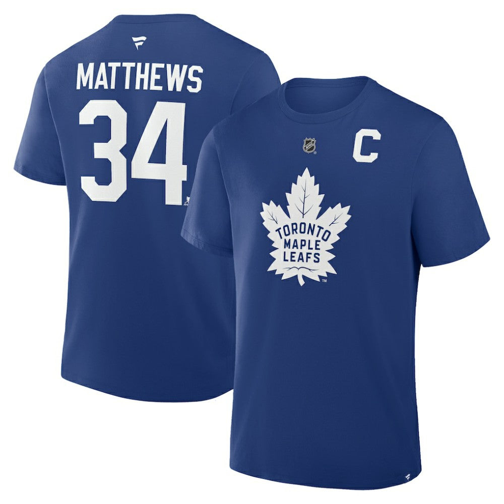 Auston Matthews Toronto Maple Leafs Fanatics Authentic Stack Name & Number T-Shirt - Blue | Fanatics online