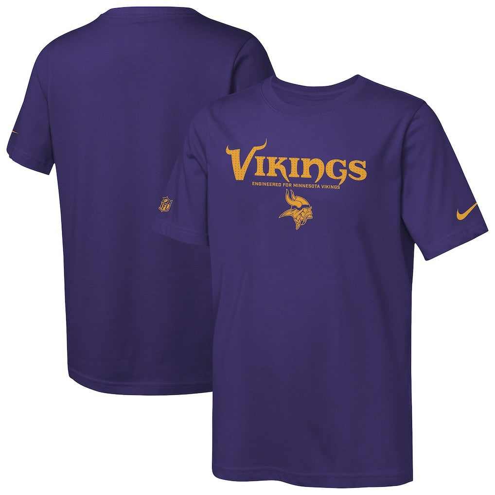 Minnesota Vikings Youth Sideline Team Issue T-Shirt - Purple - Nike