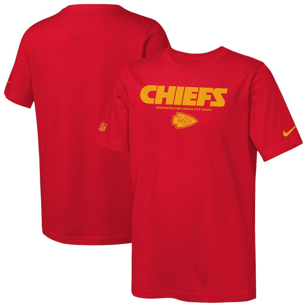 Kansas City Chiefs Youth Sideline Team Issue T-Shirt - Red - Nike