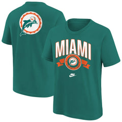 Miami Dolphins Youth Rewind Front & Back Essential T-Shirt - Aqua - Nike