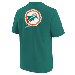 Miami Dolphins Youth Rewind Front & Back Essential T-Shirt - Aqua - Nike
