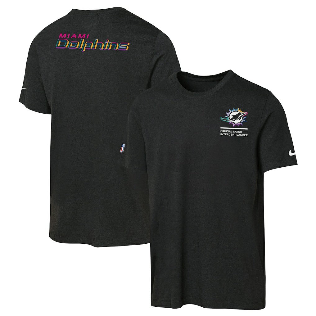 Miami Dolphins Youth 2025 NFL Crucial Catch Tri-Blend Dri-FIT T-Shirt - Black - Nike