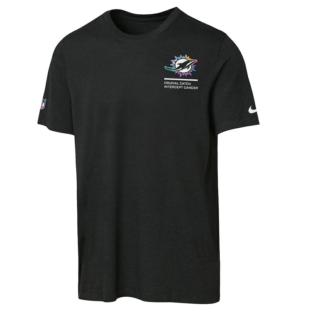 Miami Dolphins Youth 2025 NFL Crucial Catch Tri-Blend Dri-FIT T-Shirt - Black - Nike