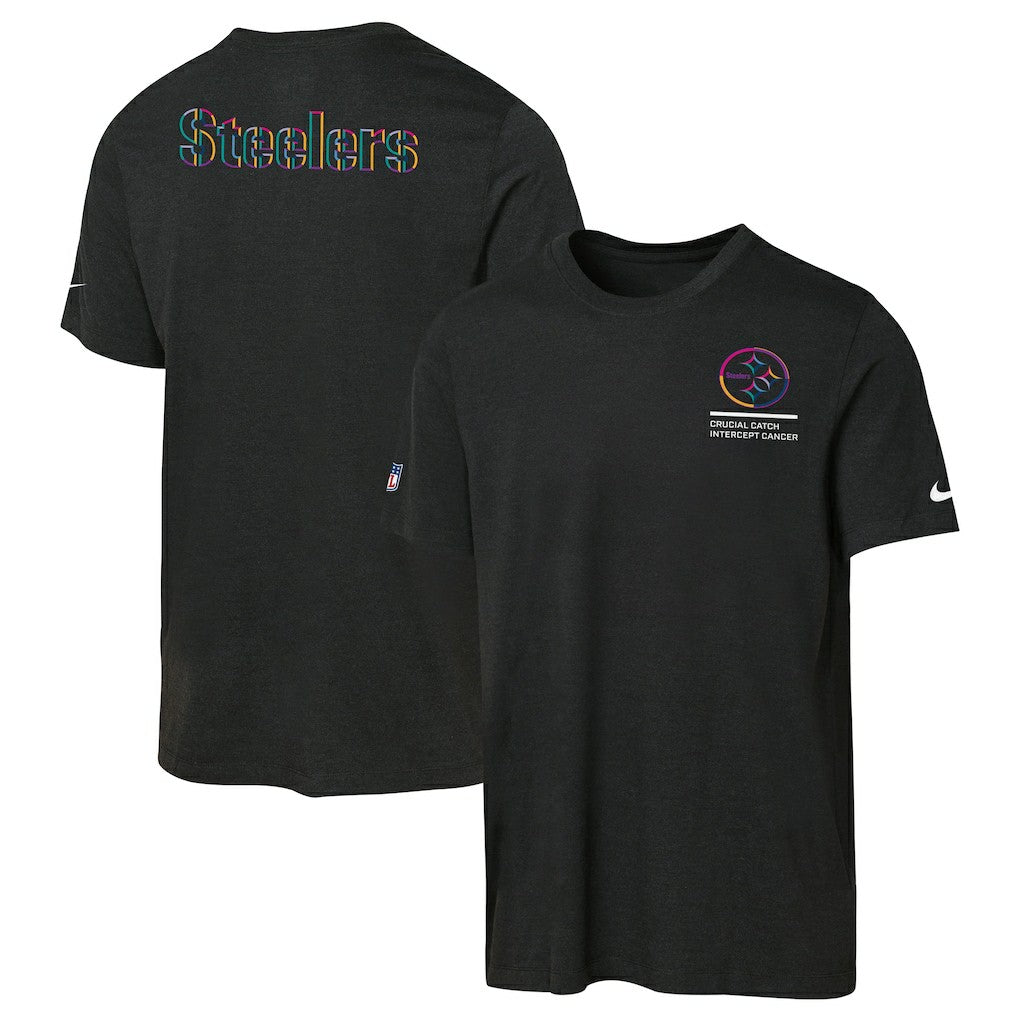 Pittsburgh Steelers Youth 2025 NFL Crucial Catch Tri-Blend Dri-FIT T-Shirt - Black - Nike