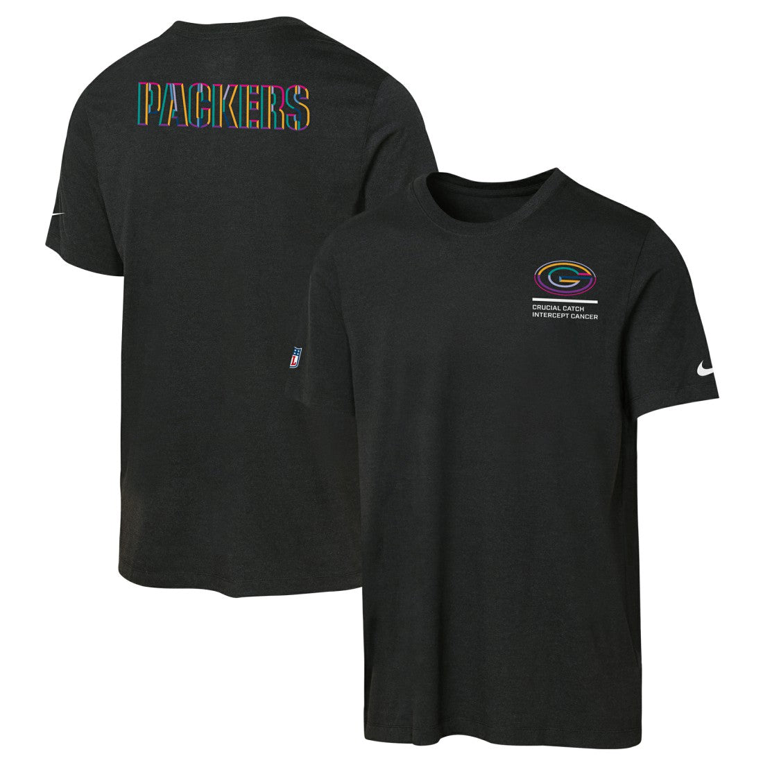 Green Bay Packers Youth 2025 NFL Crucial Catch Tri-Blend Dri-FIT T-Shirt - Black - Nike