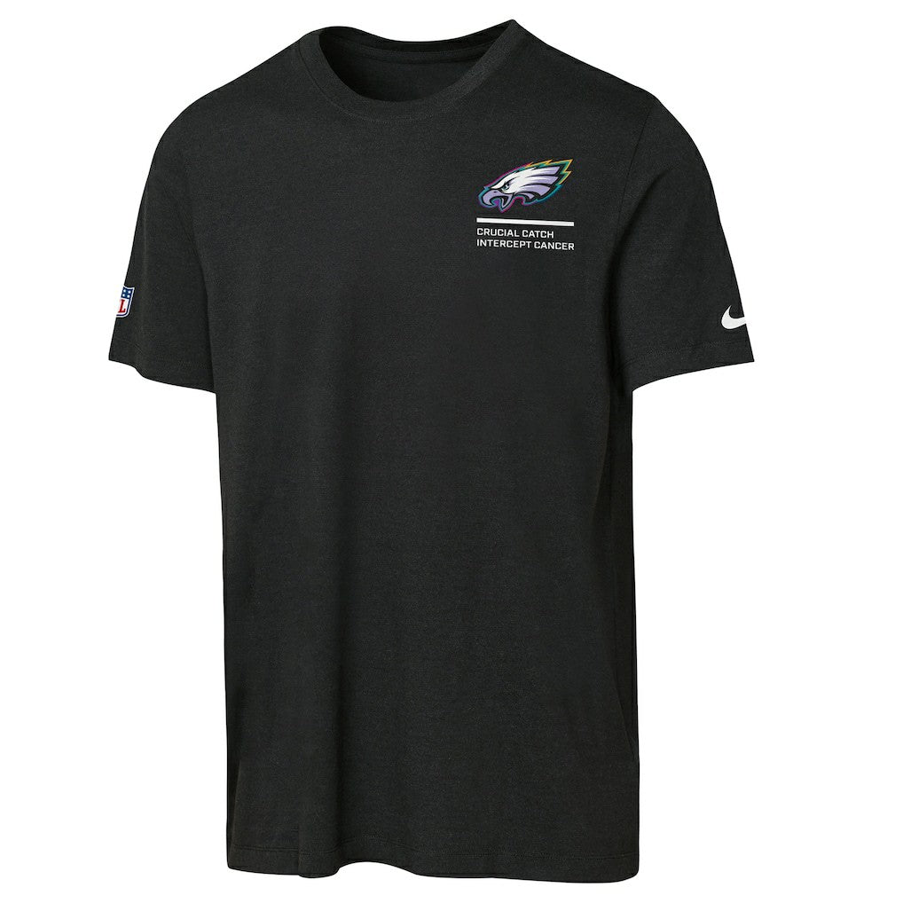 Philadelphia Eagles Youth 2025 NFL Crucial Catch Tri-Blend Dri-FIT T-Shirt - Black - Nike