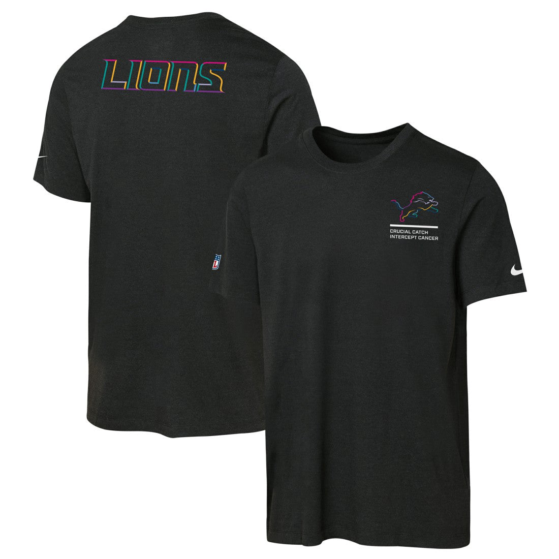 Detroit Lions Youth 2025 NFL Crucial Catch Tri-Blend Dri-FIT T-Shirt - Black - Nike