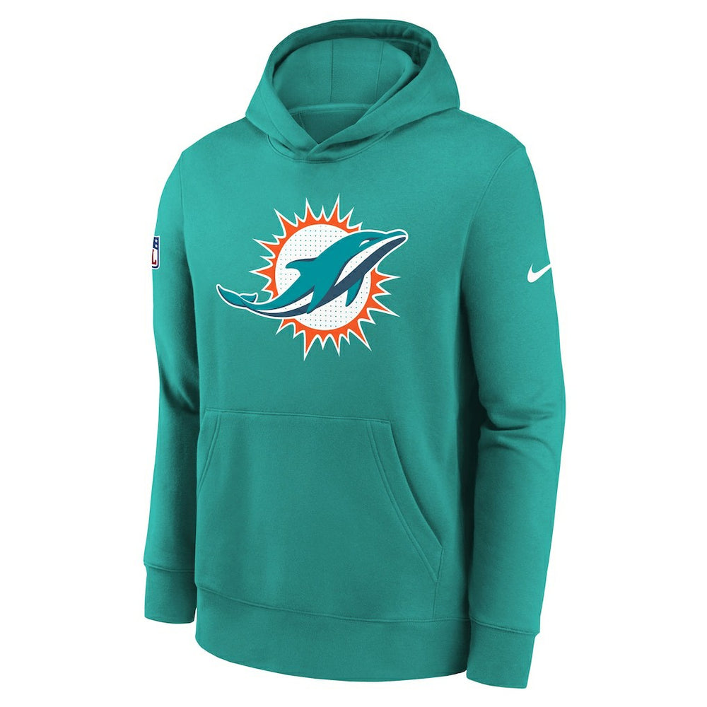 Miami Dolphins Youth Sideline Club Fleece Hoodie - Aqua - Nike