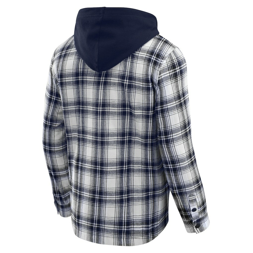 Dallas Cowboys Darius Rucker Collection Plaid Flannel Quilted Full-Snap Hooded Shacket - Navy - Fanatics