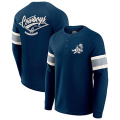 Dallas Cowboys Darius Rucker Collection Waffle-Knit Raglan Long Sleeve Henley T-Shirt - Navy - Fanatics