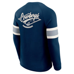 Dallas Cowboys Darius Rucker Collection Waffle-Knit Raglan Long Sleeve Henley T-Shirt - Navy - Fanatics