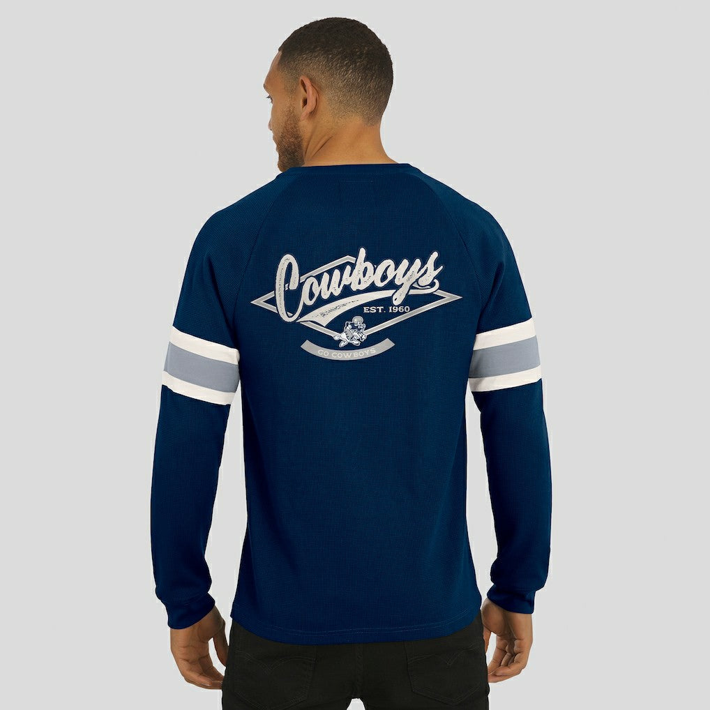 Dallas Cowboys Darius Rucker Collection Waffle-Knit Raglan Long Sleeve Henley T-Shirt - Navy - Fanatics