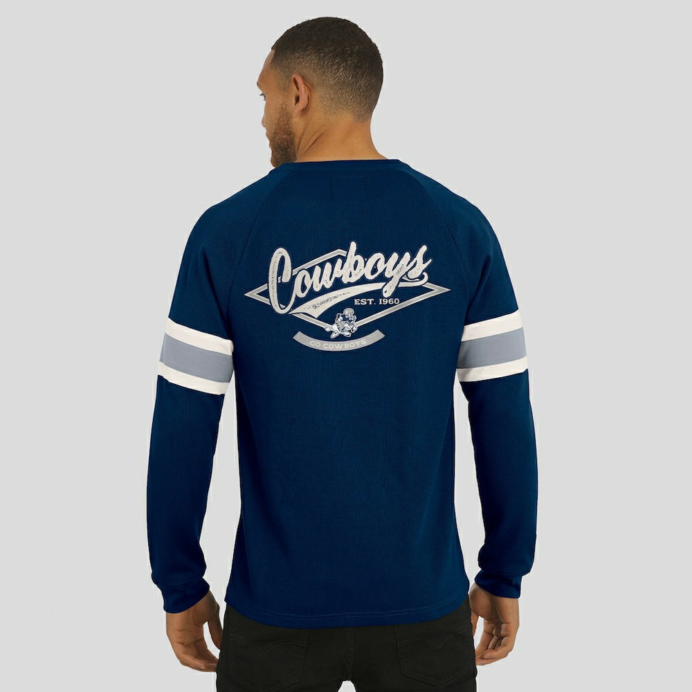 Dallas Cowboys Darius Rucker Collection Waffle-Knit Raglan Long Sleeve Henley T-Shirt - Navy - Fanatics