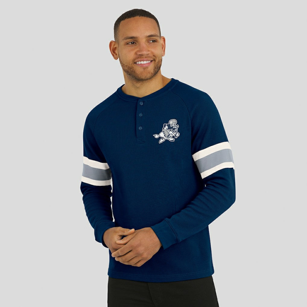 Dallas Cowboys Darius Rucker Collection Waffle-Knit Raglan Long Sleeve Henley T-Shirt - Navy - Fanatics