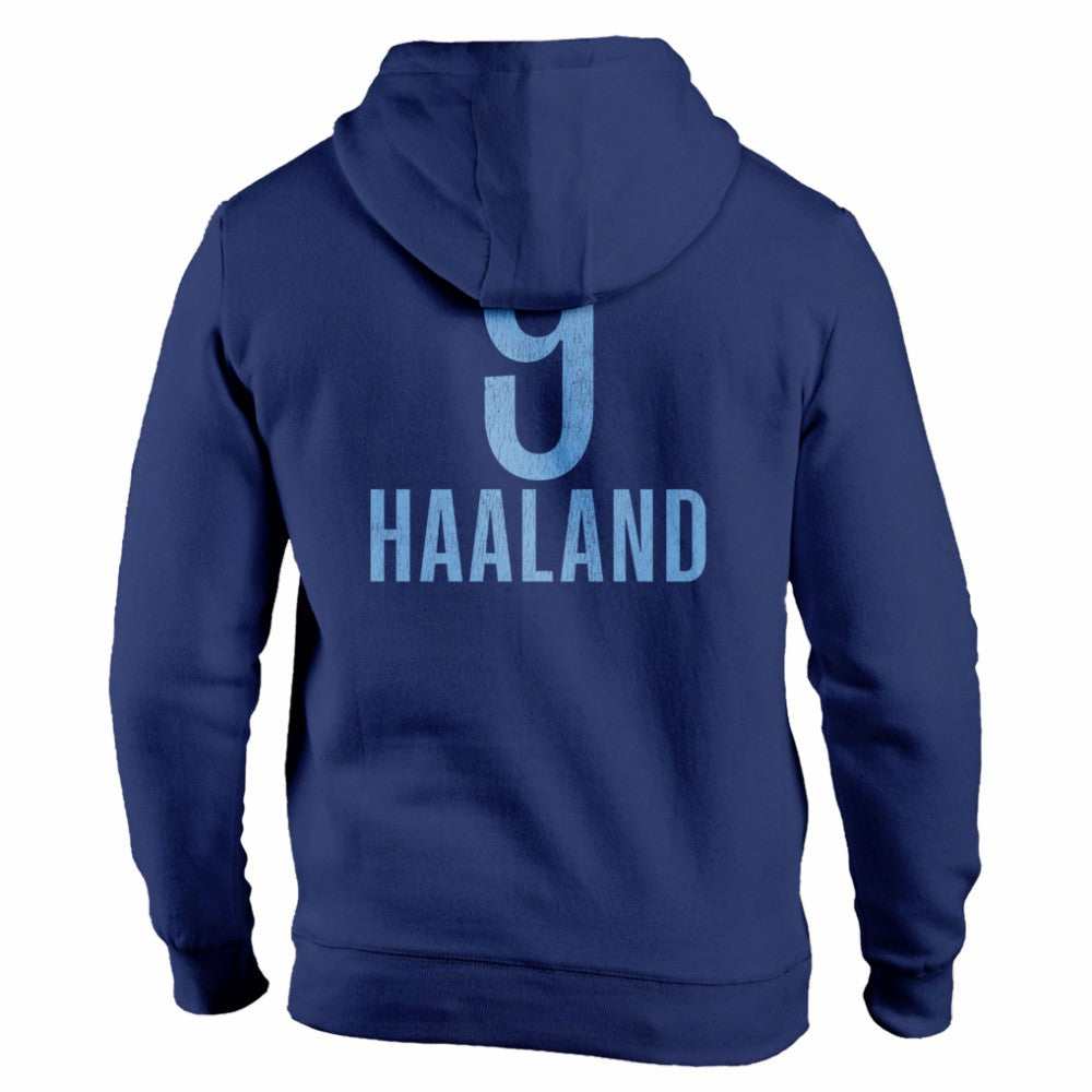 Erling Haaland Manchester City 1863FC Player Fleece Pullover Hoodie Navy