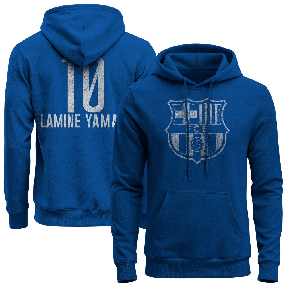 Lamine Yamal Barcelona 1863FC Player Fleece Pullover Hoodie Blue
