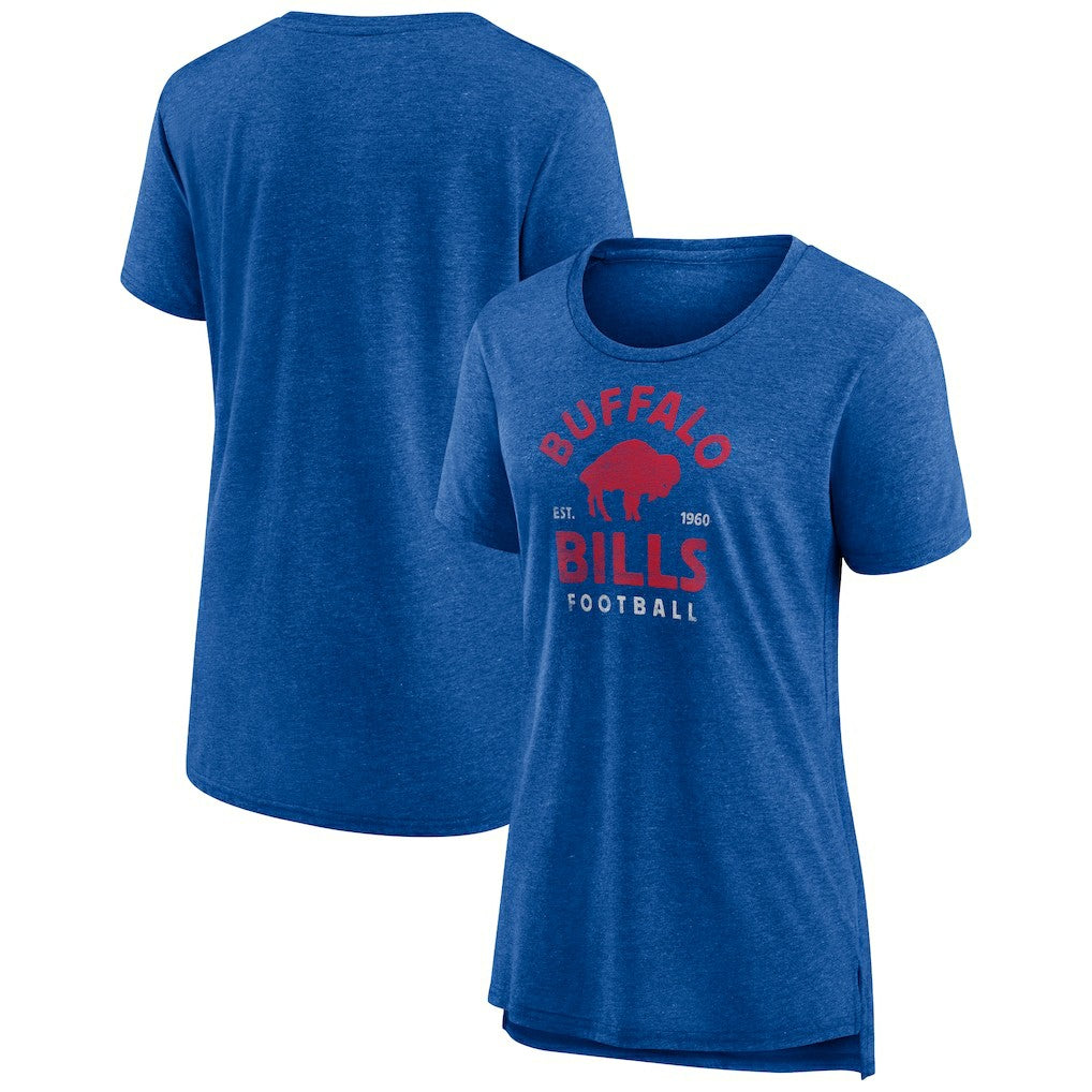 Buffalo Bills Women's Vintage Arch Tri-Blend T-Shirt - Royal - NFL