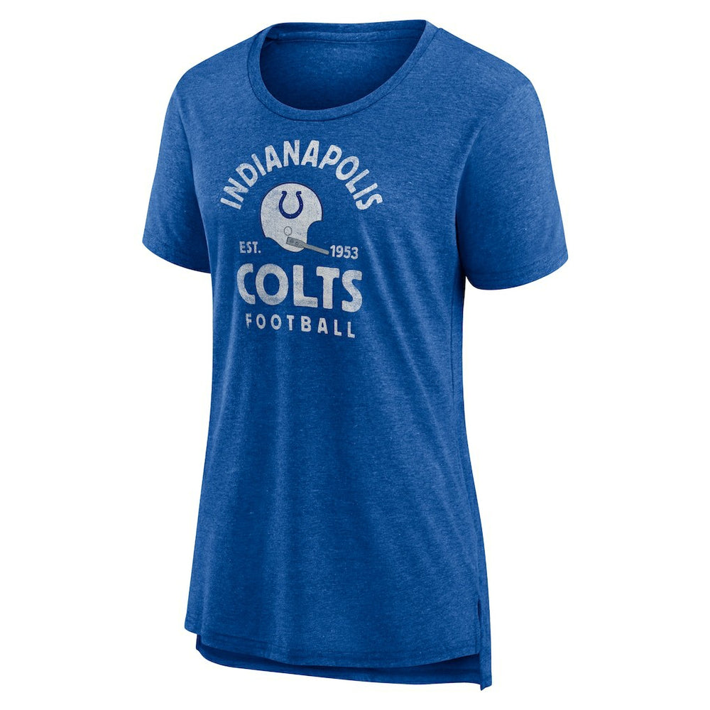 Indianapolis Colts Women's Vintage Arch Tri-Blend T-Shirt - Royal - NFL
