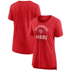 San Francisco 49ers Women's Vintage Arch Tri-Blend T-Shirt - Scarlet - NFL