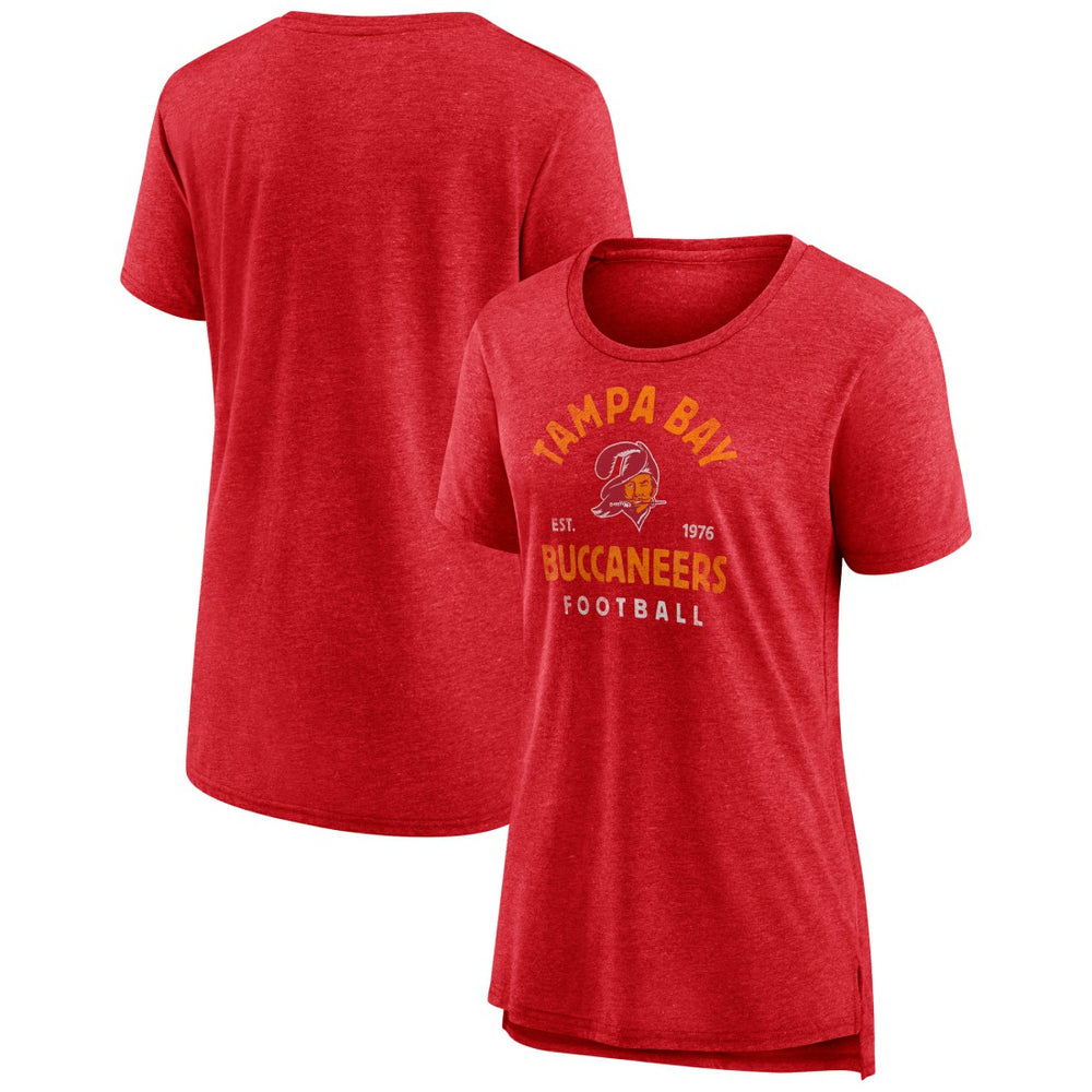 Tampa Bay Buccaneers Women's Vintage Arch Tri-Blend T-Shirt - Red - NFL
