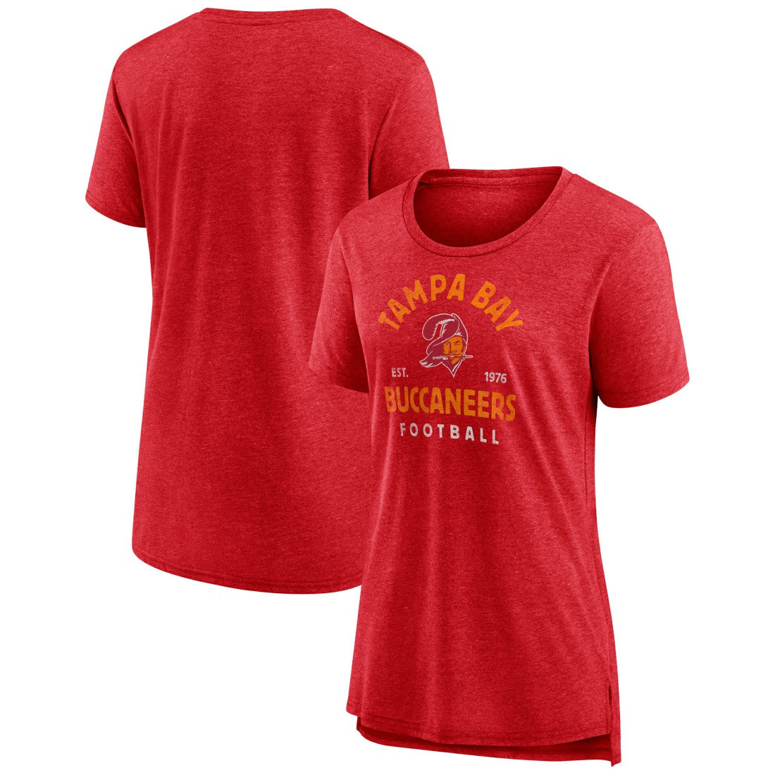 Tampa Bay Buccaneers Women's Vintage Arch Tri-Blend T-Shirt - Red - NFL