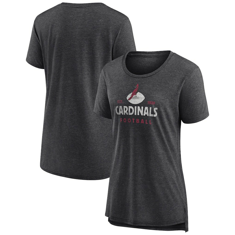 Arizona Cardinals Women's Vintage Arch Tri-Blend T-Shirt - Charcoal - NFL
