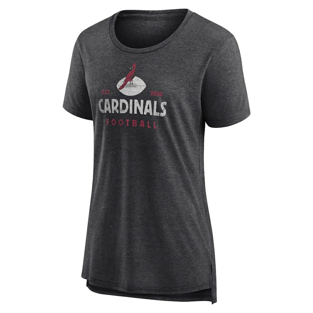 Arizona Cardinals Women's Vintage Arch Tri-Blend T-Shirt - Charcoal - NFL
