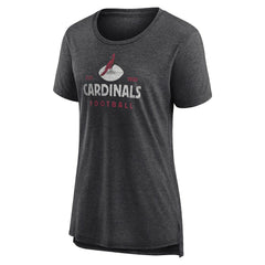 Arizona Cardinals Women's Vintage Arch Tri-Blend T-Shirt - Charcoal - NFL