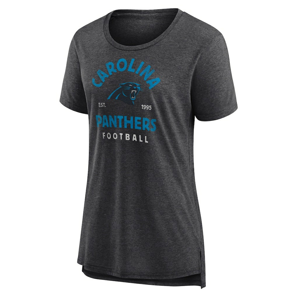 Carolina Panthers Women's Vintage Arch Tri-Blend T-Shirt - Charcoal - NFL