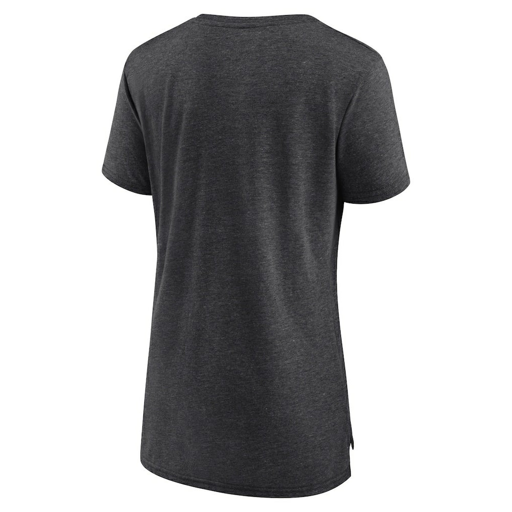 Carolina Panthers Women's Vintage Arch Tri-Blend T-Shirt - Charcoal - NFL