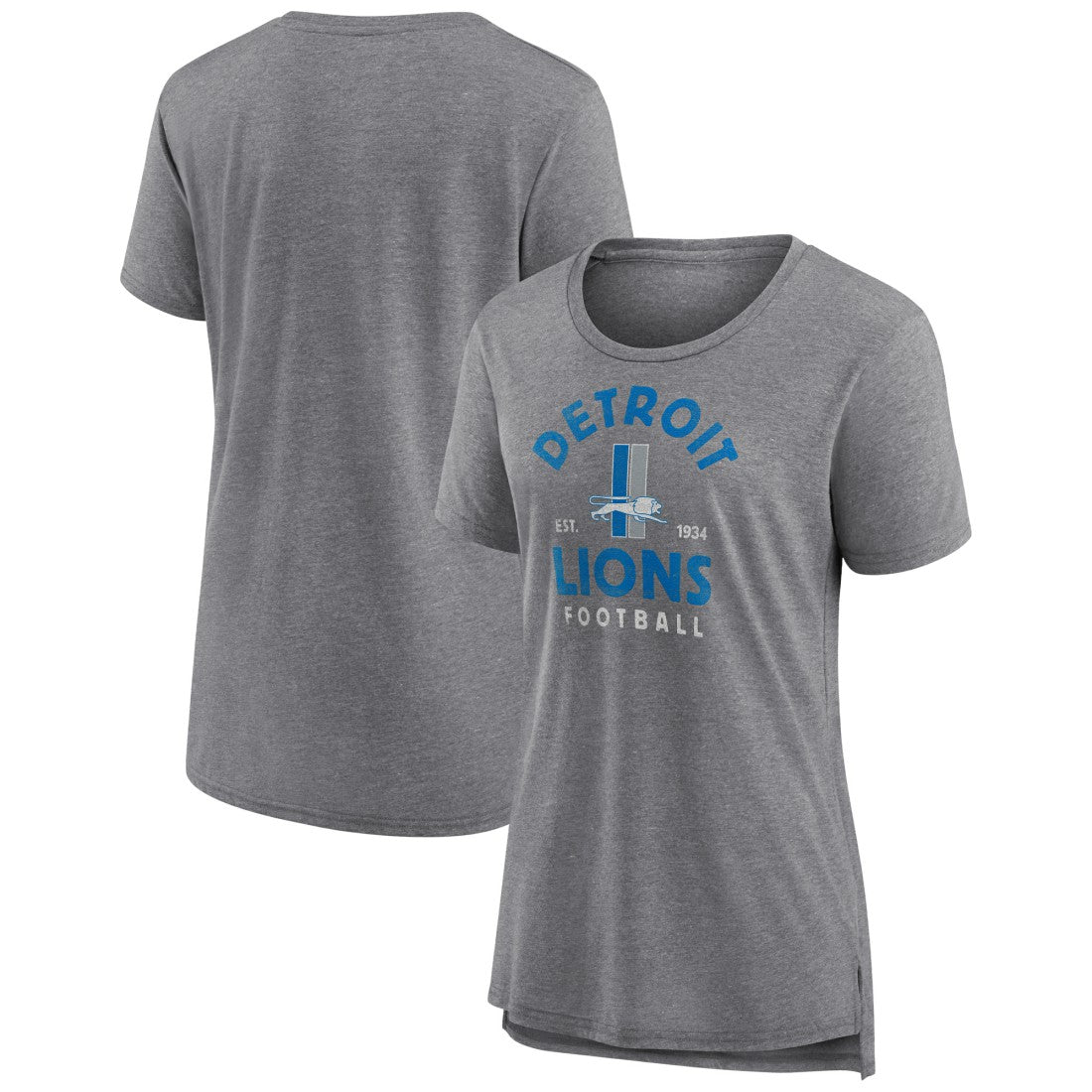 Detroit Lions Women's Vintage Arch Tri-Blend T-Shirt - Gray - NFL
